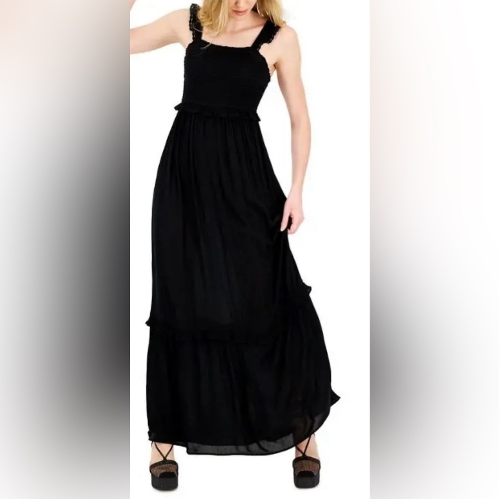 New! Hippie Rose Juniors' Smocked Ruffle-Trim Sleeveless Maxi Dress size XL